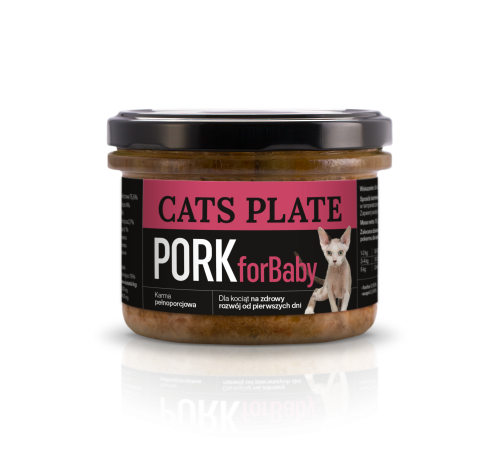 Cats Plate for Baby Pork 180g Karma z mięsa wieprzowego dla kociąt