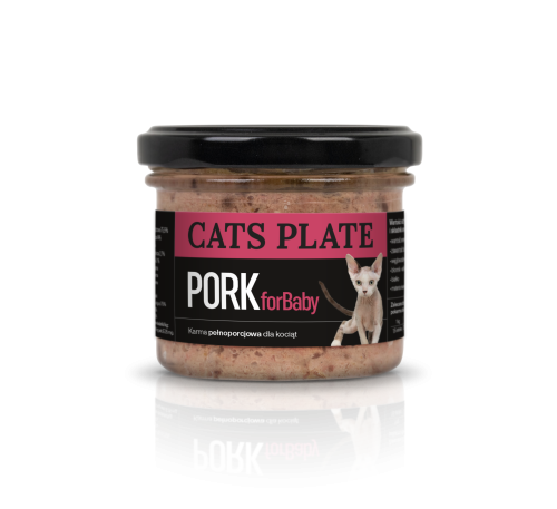 Cats Plate for Baby Pork 100g Karma z mięsa wieprzowego dla kociąt