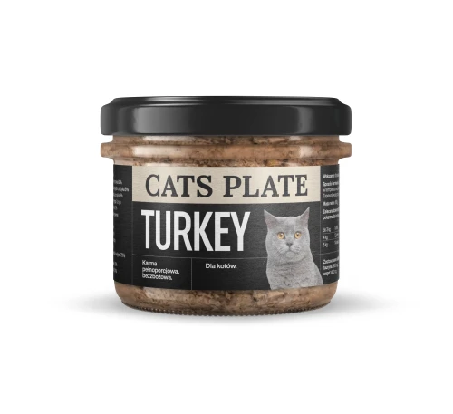 Cats Plate Turkey 180g Karma monobiałkowa z mięsa z indyka dla kota