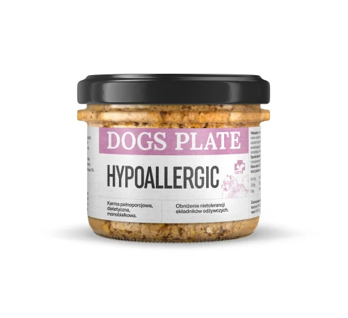 Dogs Plate Vet Hypoallergic 180g Karma specjalistyczna z mięsa z kozy dla psów z alergią