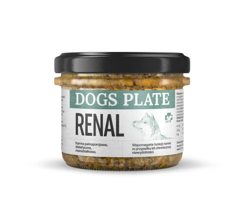 Dogs Plate Vet Renal z jagnięciną 180g Karma specjalistyczna z mięsa z jagnięciny dla psów z przewlekłą chorobą nerek