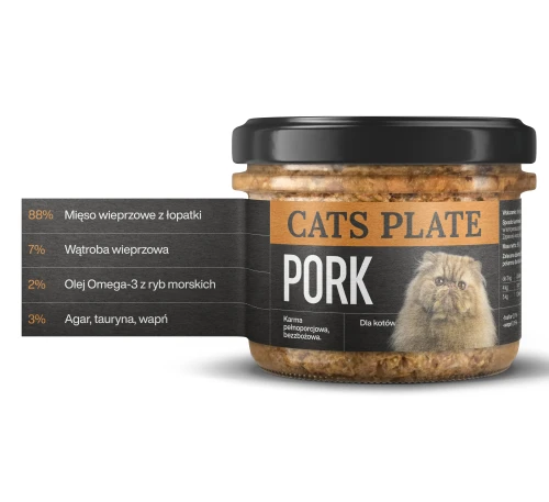 Zestaw 24 słoików - Cats Plate Pork 180g