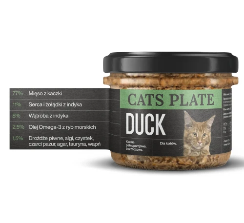 Zestaw 24 słoików - Cats Plate Duck 180g