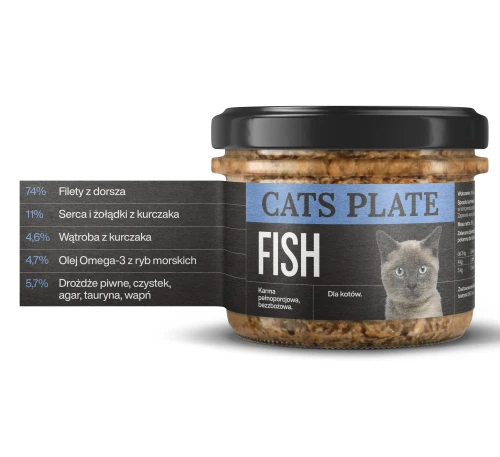 Zestaw 12 słoików - Cats Plate Fish 180g