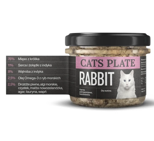Zestaw 48 słoików Cats Plate Rabbit 180g