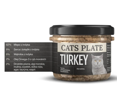 Zestaw 12 słoików - Cats Plate Turkey 180g