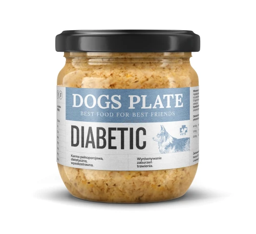 Dogs Plate Vet Diabetic 360g Karma specjalistyczna z mięsa z indyka dla psów z chorobami trzustki i cukrzycą