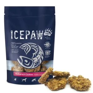 ICEPAW Rotbarsch Cookies  ciasteczka z karmazyna dla psów  100g