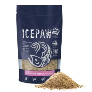 ICEPAW Fischpulver – przysmak  suszony dorsz dla kotów 200g