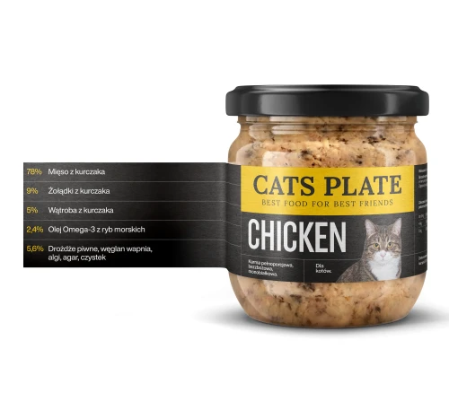 Cats Plate Chicken 360g Karma monobiałkowa z mięsa z kurczaka dla kota