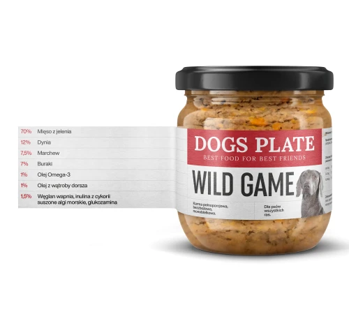 Dogs Plate Wild Game 360 g Karma monobiałkowa z mięsa jelenia