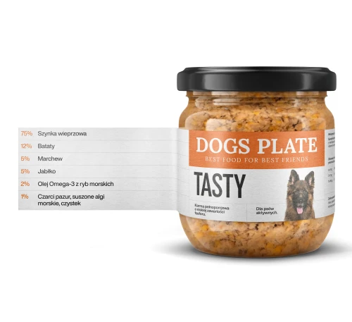 Dogs Plate Tasty 360g Karma monobiałkowa z szynki wieprzowej