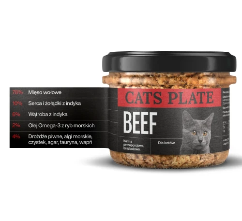 Zestaw 12 słoików - Cats Plate Beef 180g