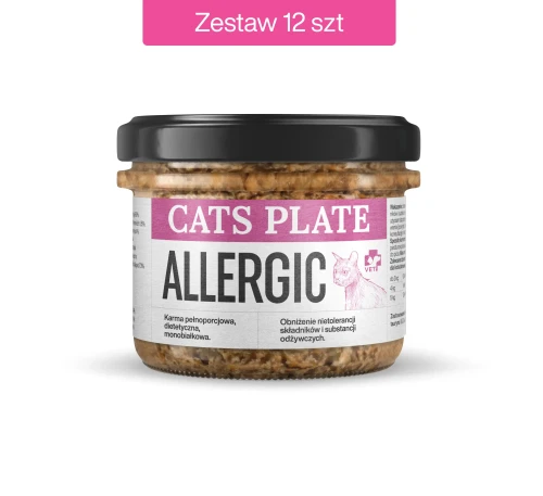 Zestaw 12 słoików - Cats Plate Allergic 180g