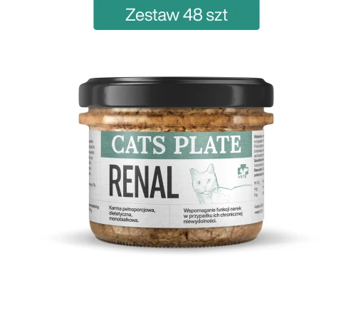 Zestaw 48 słoików - Cats Plate Vet Renal z Wołowiną 180g
