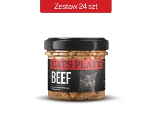  Zestaw 24 słoików - Cats Plate Beef 100g - oszczędzasz 32 PLN