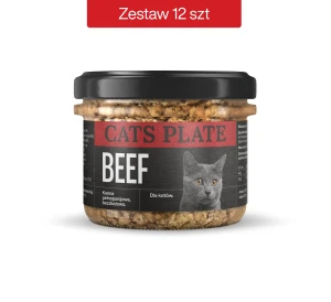  Zestaw 12 słoików - Cats Plate Beef 180g - oszczędzasz 12 PLN