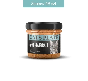 Zestaw 48 słoików - Cats Plate anti Hairball 100g