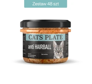 Zestaw 48 słoików - Cats Plate anti Hairball 180g