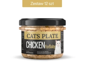 Zestaw 12 słoików - Cats Plate for Baby Chicken 180g