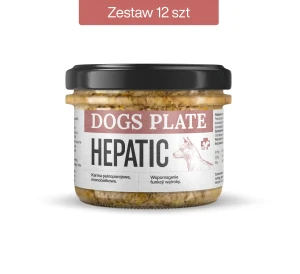 Zestaw 12 słoików - Dogs Plate Vet Hepatic 180g - oszczędzasz 13 PLN
