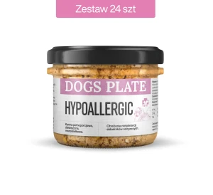 Zestaw 24 słoików - Dogs Plate Vet Hypoallergic 180g