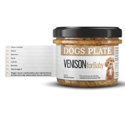 Zestaw 12 słoików - Dogs Plate for Baby Venison 180g