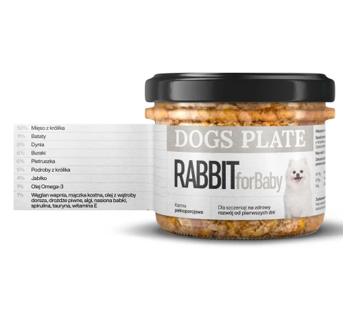 Zestaw 48 słoików - Dogs Plate for Baby Rabbit 180g