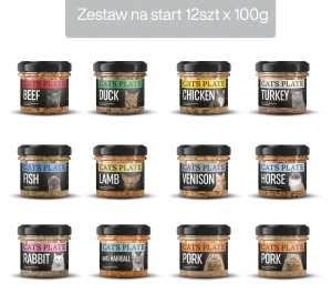 Zestaw 12 słoików na start - Cats Plate 100g