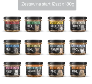 Zestaw 12 słoików na start - Cats Plate 180g