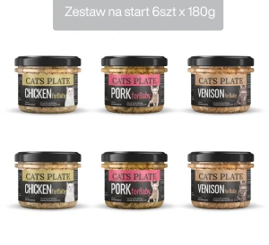 Zestaw 6 słoików na start dla kociąt - Cats Plate for Baby 180g