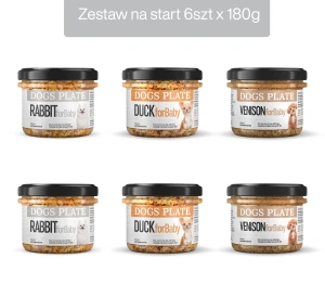 Zestaw 6 słoików na start dla szczeniąt - Dogs Plate for Baby 180g