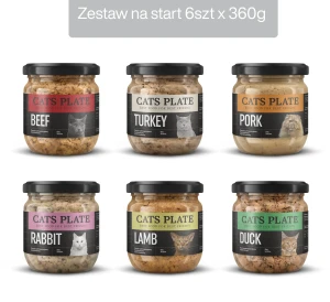 Zestaw na start 6 słoików - Cats Plate 360g