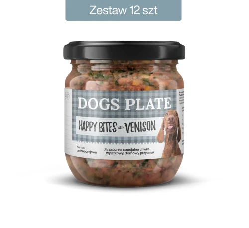 Zestaw 12 słoików - Dogs Plate Happy Bites z sarną 380g