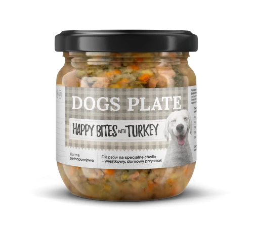 Dogs Plate Happy Bites z indykiem 380g