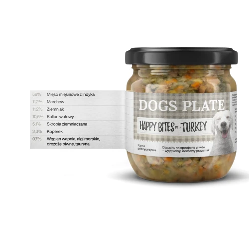 Dogs Plate Happy Bites z indykiem 380g