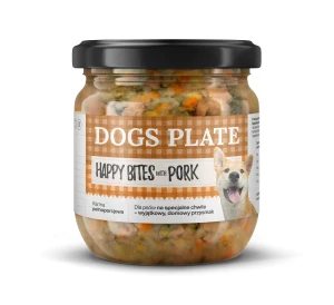 Dogs Plate Happy Bites z wieprzowiną 380g - Outlet