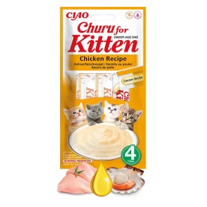 INABA Churu Kitten Chicken - Przysmak o Smaku Kurczaka dla Kociąt 4x14g