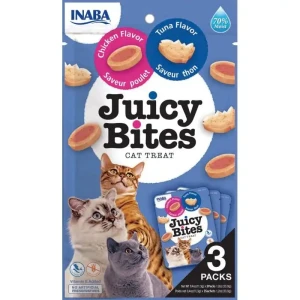 INABA Juicy Bites Wilgotne Przysmaki dla Kota (3 pack) - Kurczak & Tuńczyk
