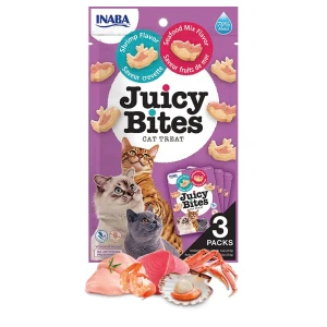 INABA Juicy Bites Wilgotne Przysmaki dla Kota (3 pack) - Krewetki & Owoce Morza
