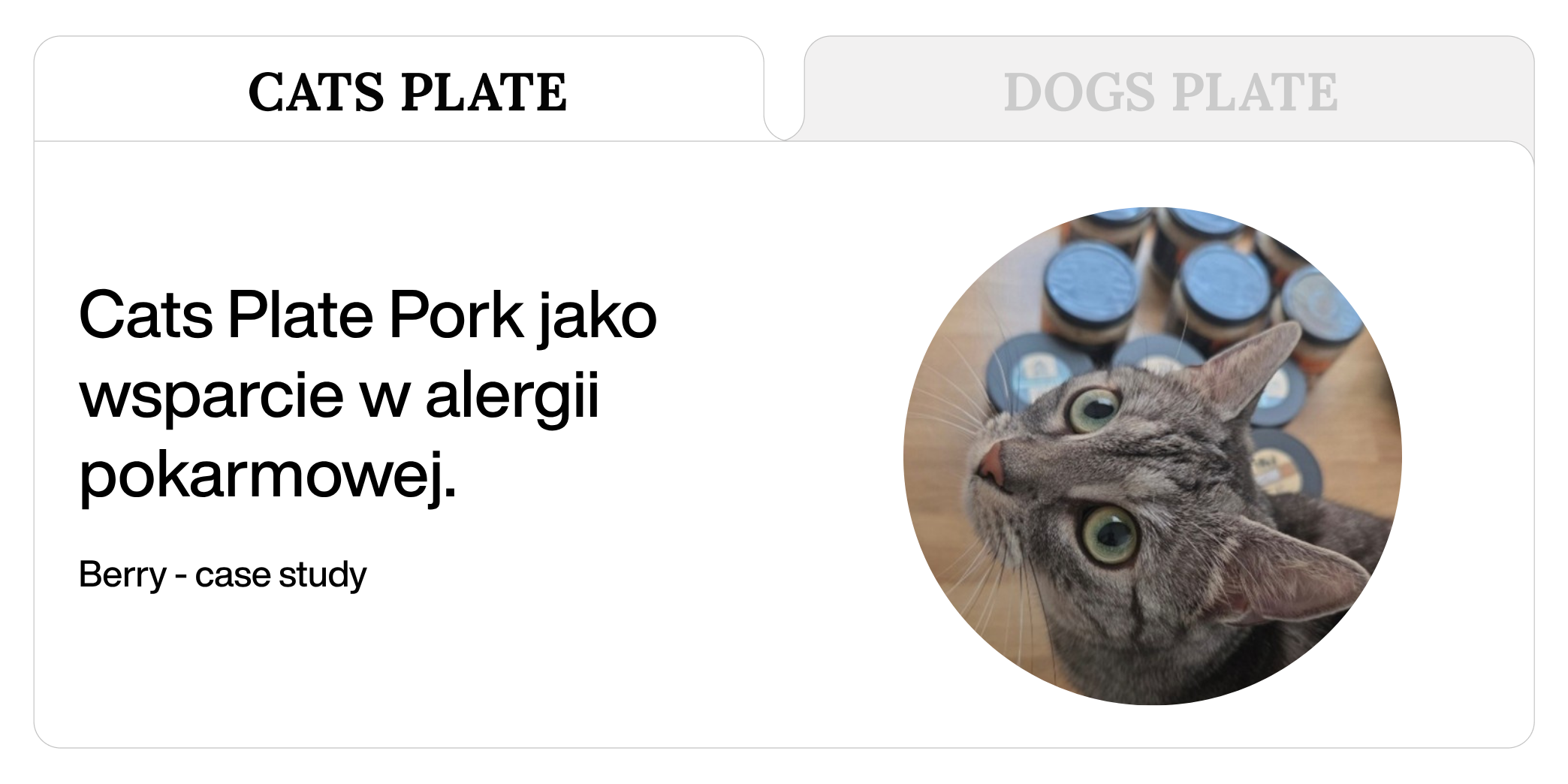 Cats Plate Pork jako wsparcie w alergii pokarmowej.