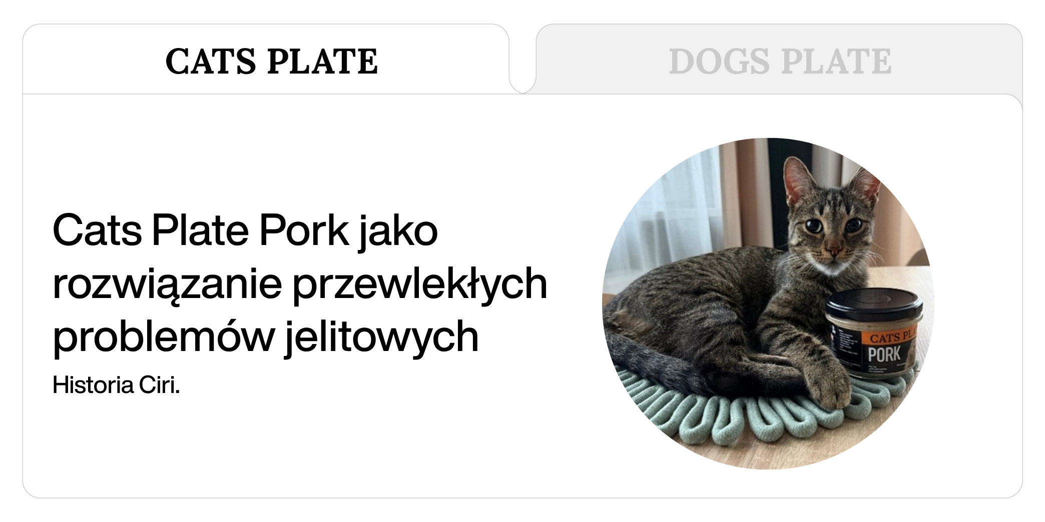 Cats Plate Pork jako rozwiązanie przewlekłych problemów jelitowych – historia Ciri.