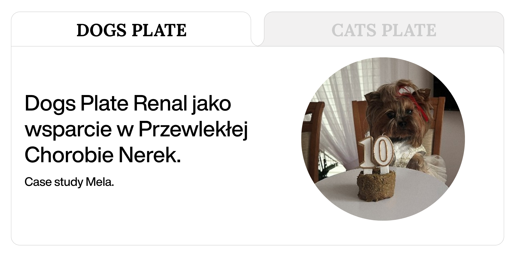 Dogs Plate Renal jako wsparcie w Przewlekłej Chorobie Nerek; case study Mela